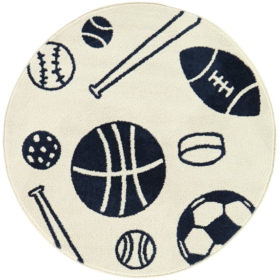 Mainstays Sports Round Indoor Rug, 47" Round
