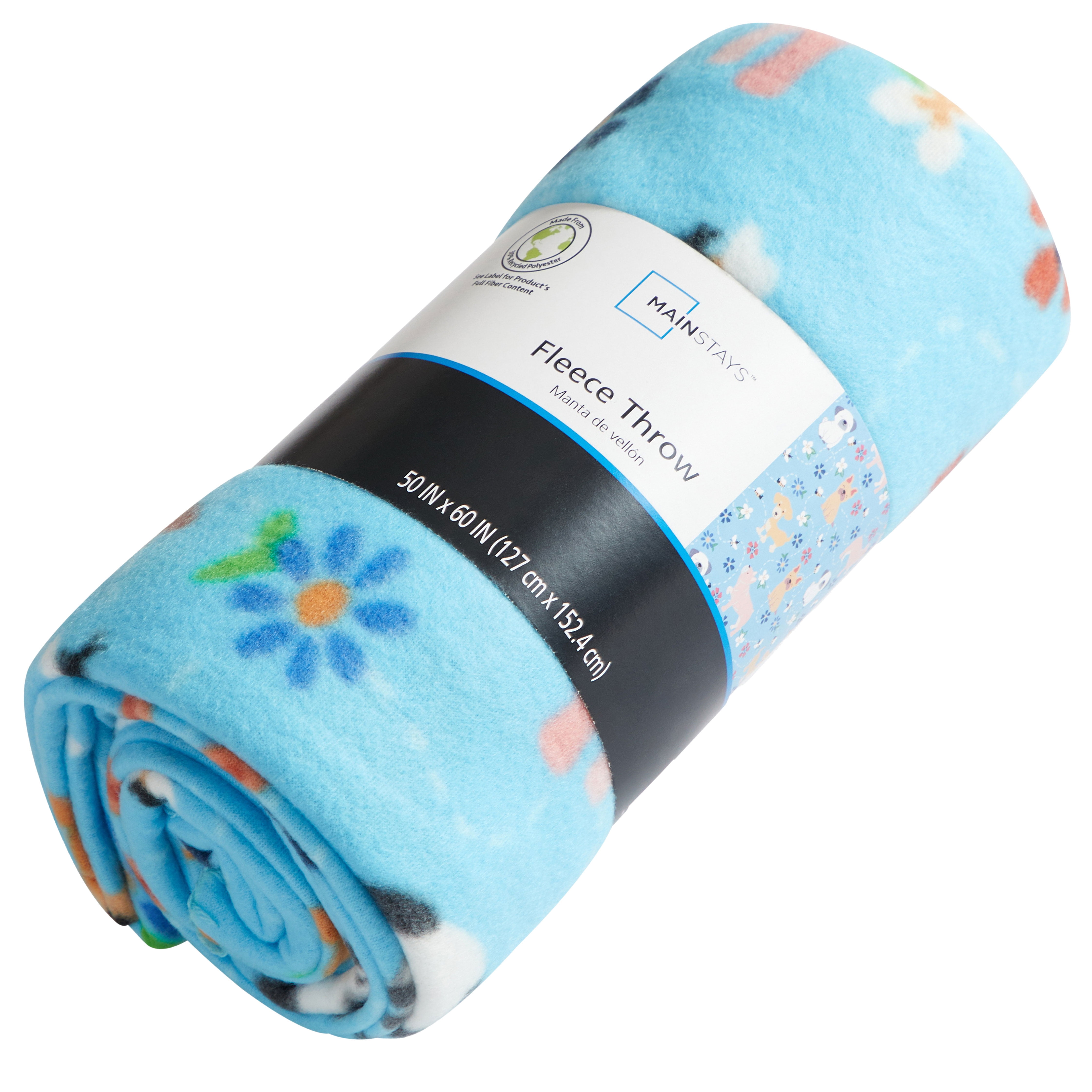 Mainstays Spring Dog Fleece Throw Blanket 50" x 60"