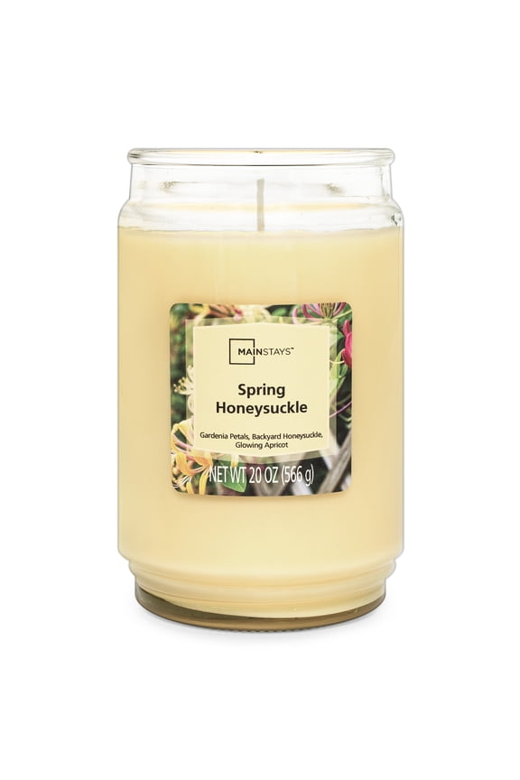 Spring Honeysuckle Scented 1-Wick Glass Jar Candle, 20 oz