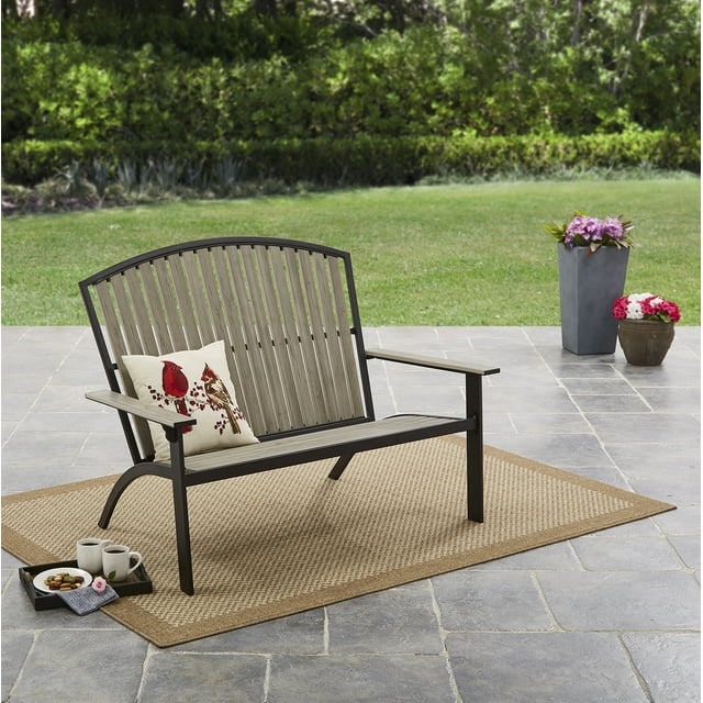 Mainstays Springview Hills Outdoor Durable Resin Bench - Gray