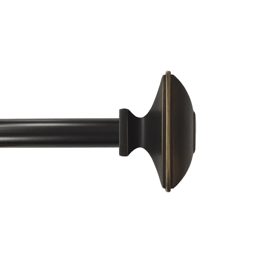Mainstays 3/4" Square Adjustable Curtain Rod Set, 30-84", Black