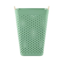 Mainstays Square Flexible Laundry Hamper, Adult, 2-Bushel Capacity, Sage Green