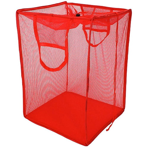 Mainstays Square Mesh PopUp Hamper, Red, Set Of 2