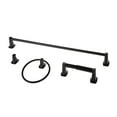 thumbnail image 1 of Mainstays Square Style 4 Piece Wall Mount Steel Towel Holder Bath Hardware Set, Matte Black, 1 of 12