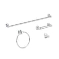 thumbnail image 1 of Mainstays 4-Piece Square Bathroom Hardware Set with 24-inch Towel Bar Chrome Finish, 1 of 17