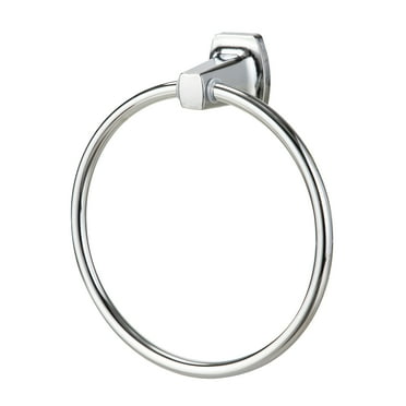 Mainstays Square Style Wall Mount Steel Towel Holder Ring, Chrome Finish