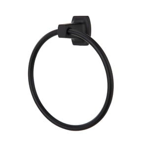 Mainstays Square Wall Mount Towel Ring, Matte Black Finish, 7.1-Inch