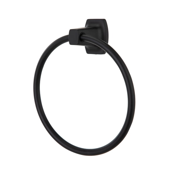 Mainstays Square Matte Black Steel Wall Mount Towel Ring