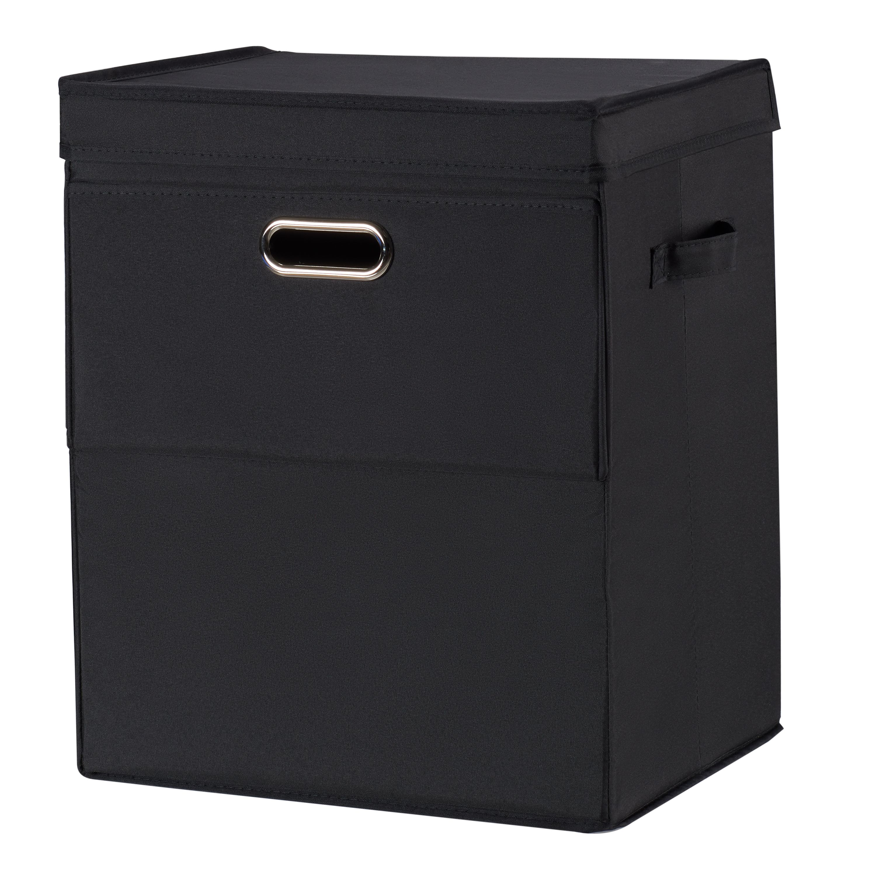 Mainstays Stackable Laundry Hamper with Lid, Black - image 1 of 4