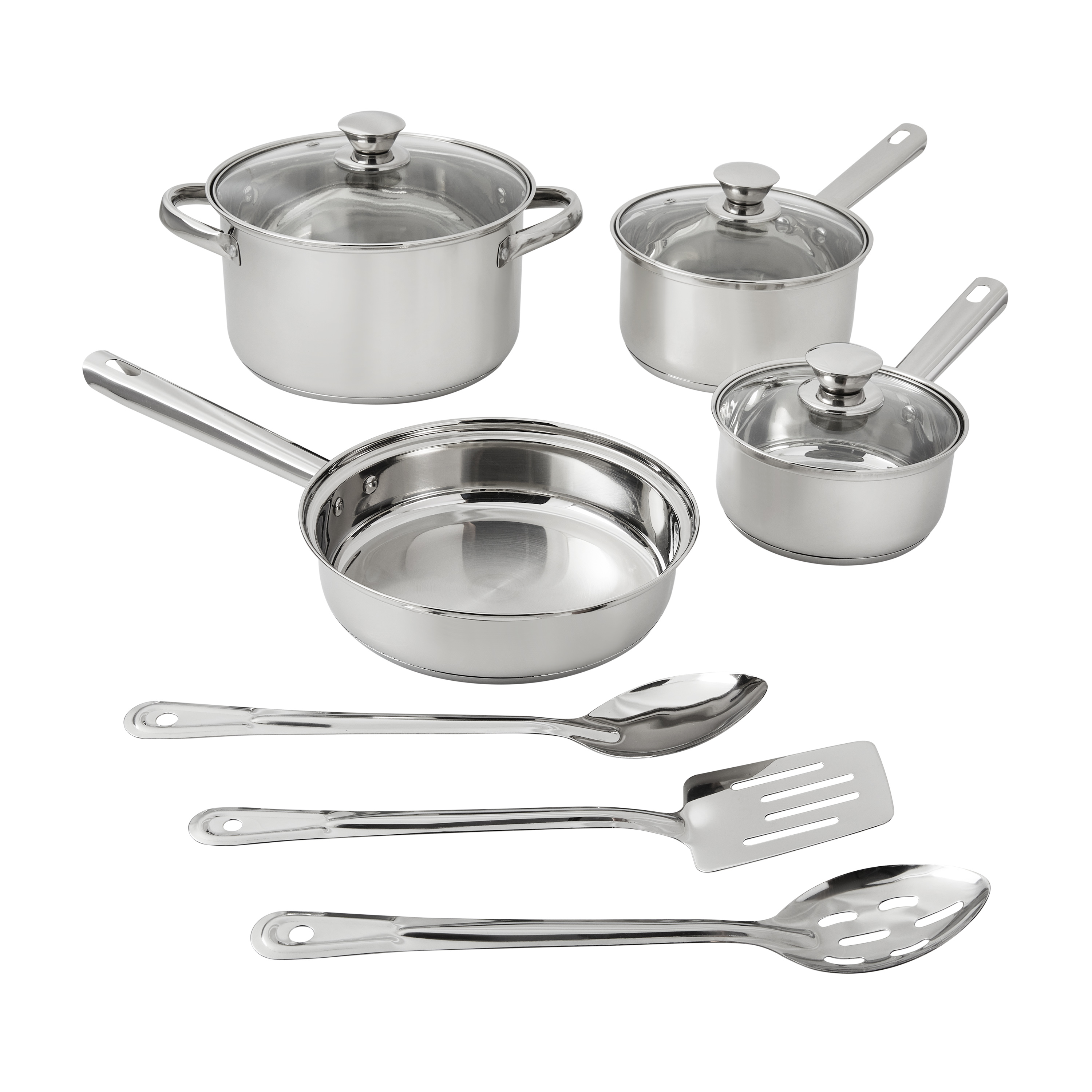 Mainstays Stainless Steel 10-Piece Cookware Set - image 1 of 8