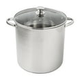thumbnail interactive-video image 1 of Mainstays Stainless Steel 16-Quart Stock Pot with Glass Lid, Induction Compatible, Stainless Steel, Dishwasher Safe, 1 of 15