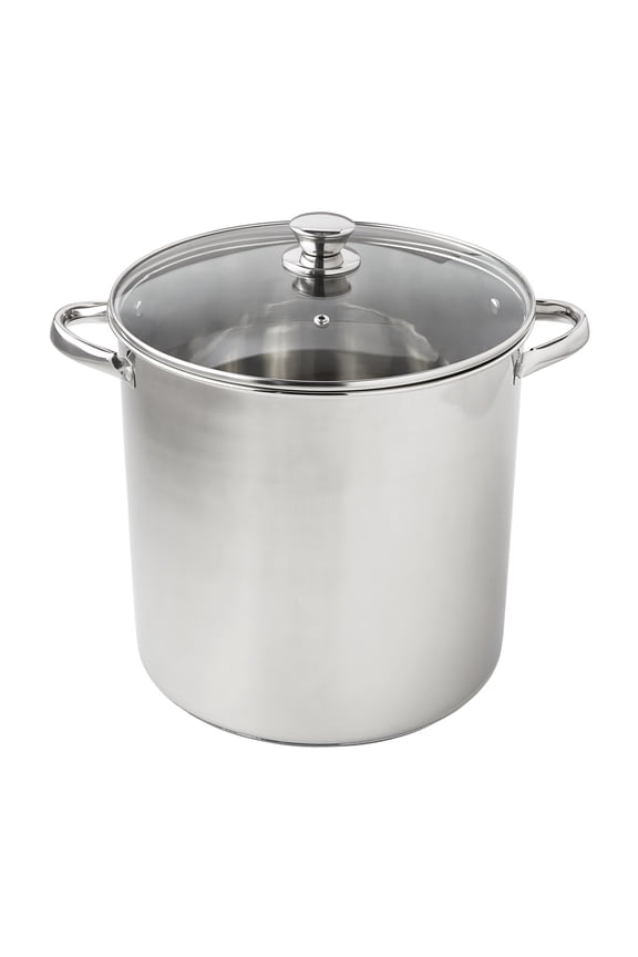 Stainless Steel 16-Quart Stock Pot with Glass Lid