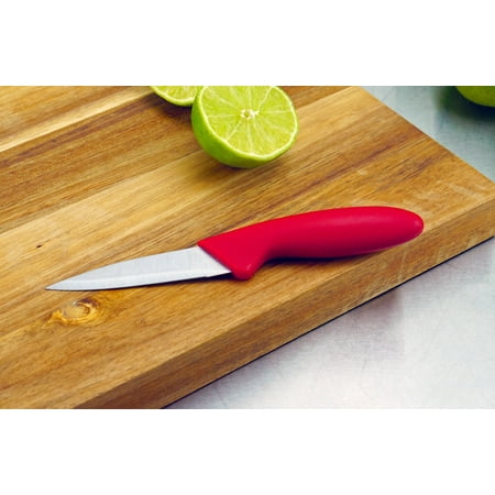 Mainstays Stainless Steel 3.5" Kitchen Paring Knife with Red Handle