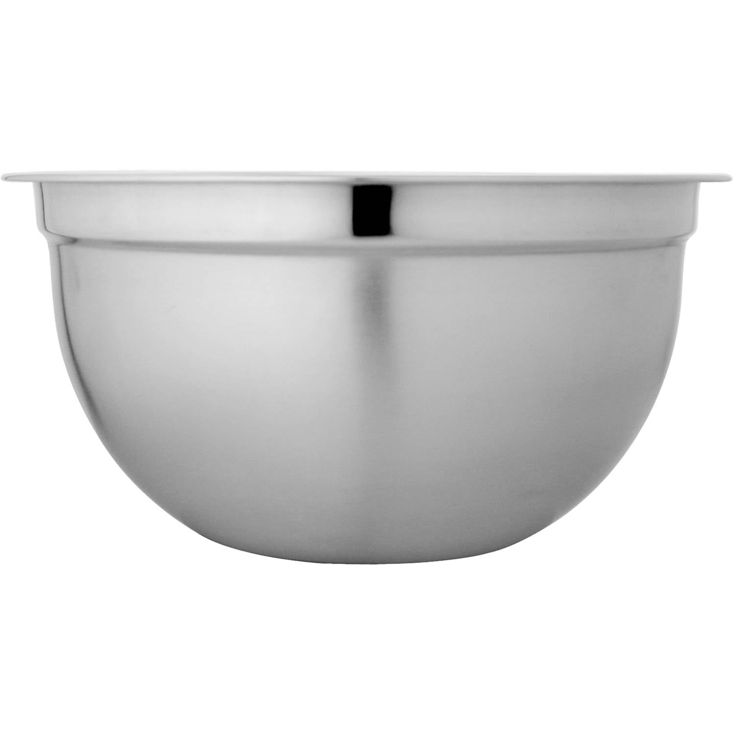 Mainstays Stainless Steel 3 Quart Shiny Matte Silver Mixing Bowl