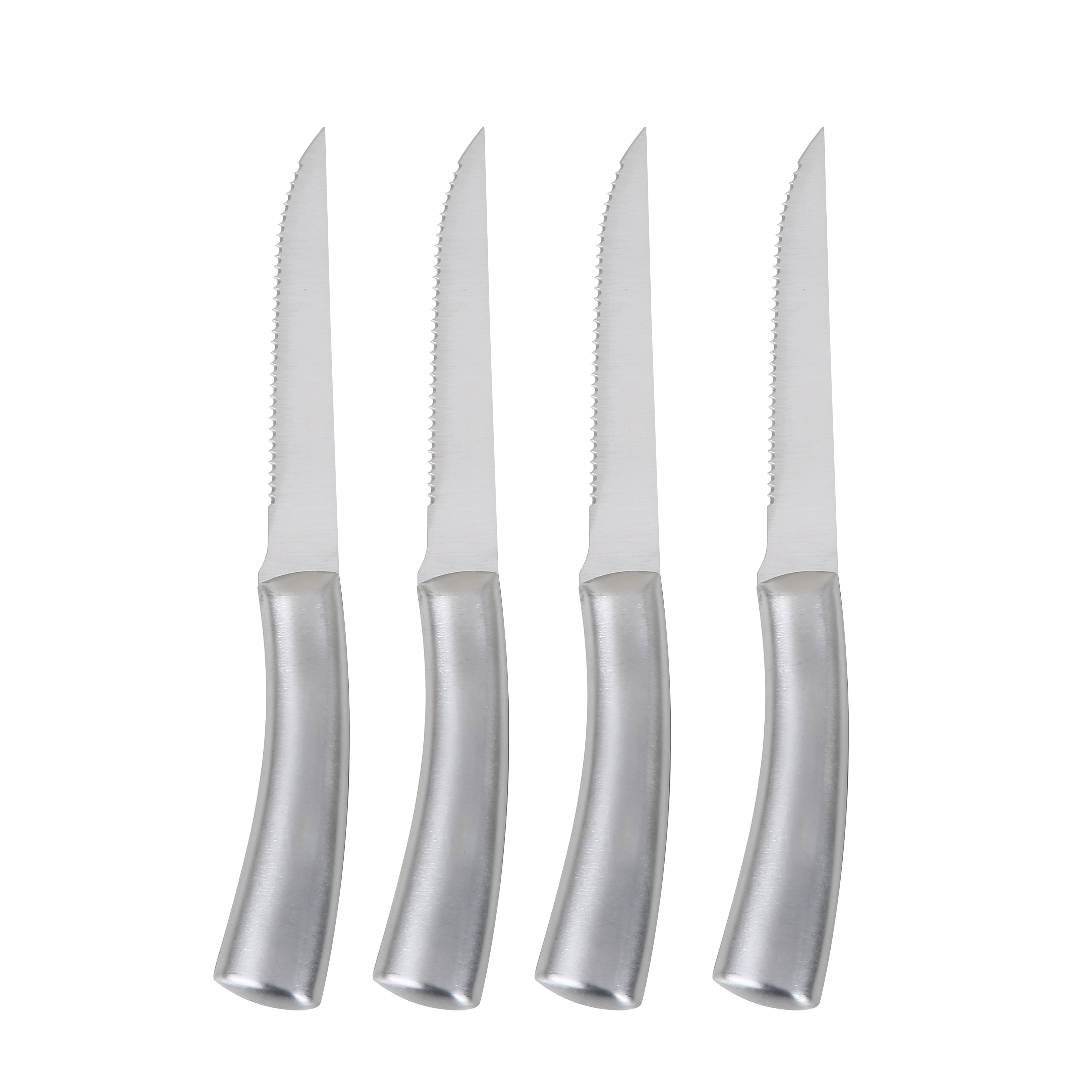 Mainstays Stainless Steel 4 Piece Kitchen Steak Knife Set Silver