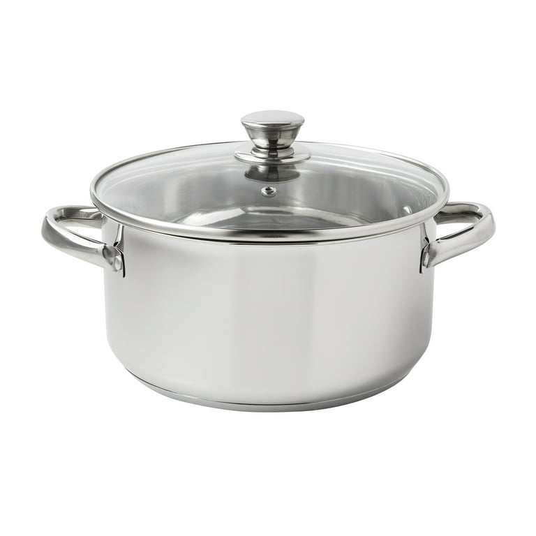 Mainstays Stainless Steel 5-Quart Dutch Oven with Glass Lid