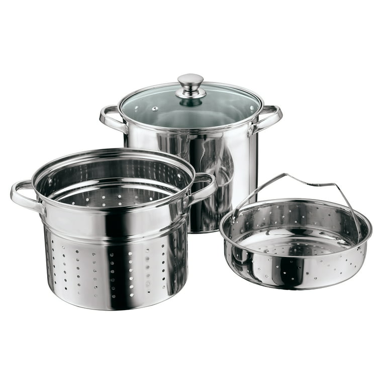 cooksessentials Stainless Steel 8qt Electric Stock Pot with Lid