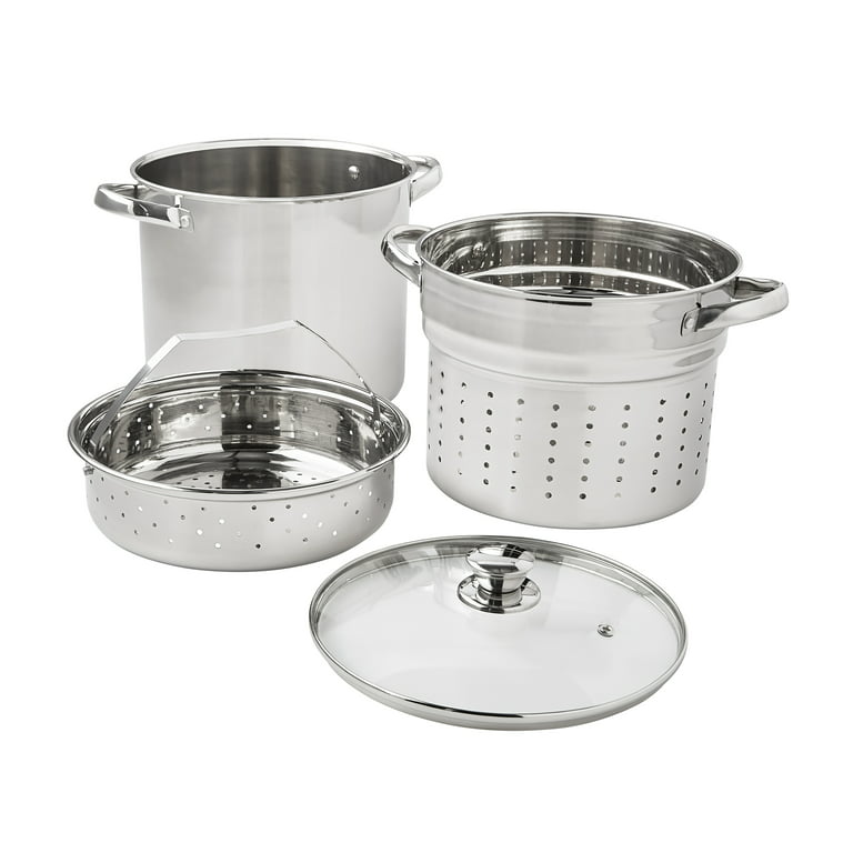 Mainstays Stainless Steel 4 Quart Steamer Pot with Steamer Insert and Lid 