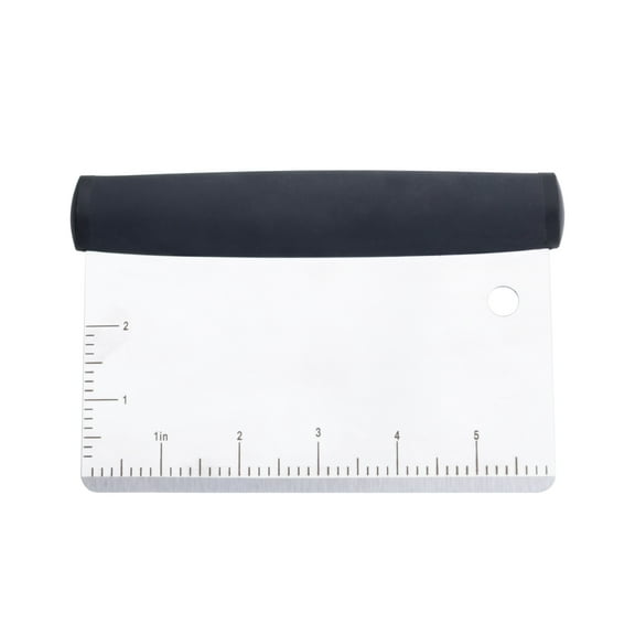 Mainstays Stainless Steel Kitchen Bench Scraper with Soft Grip Handle  1-Piece Dough Cutter