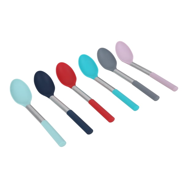 Mainstays Stainless Steel Silicone Gray Flannel Solid Spoon - Walmart ...