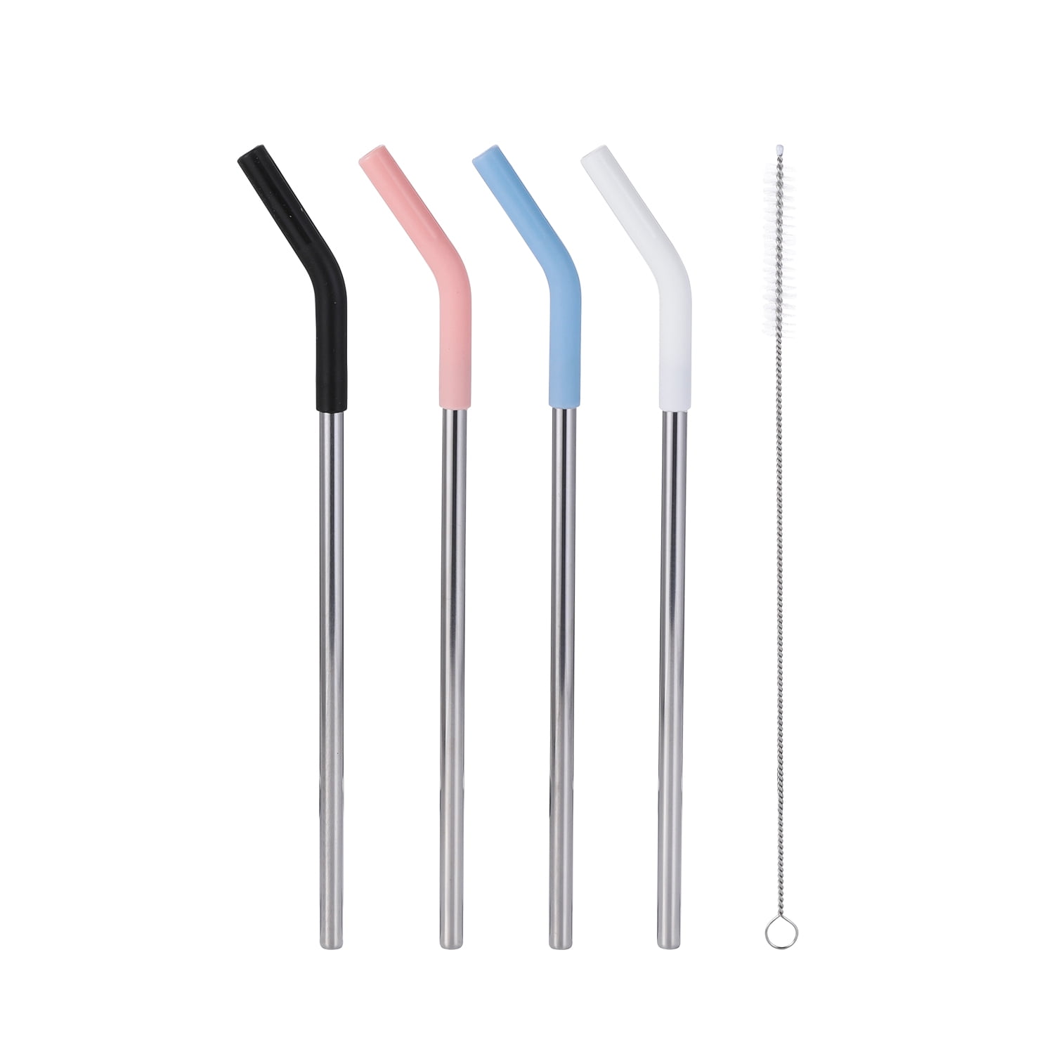 12 Pack Reusable Stainless Steel Straws,8.5 inch Long Eco Friendly Metal Drinking Straws Travel Straws for Tumblers Wine and Cold Drinks Dishwasher