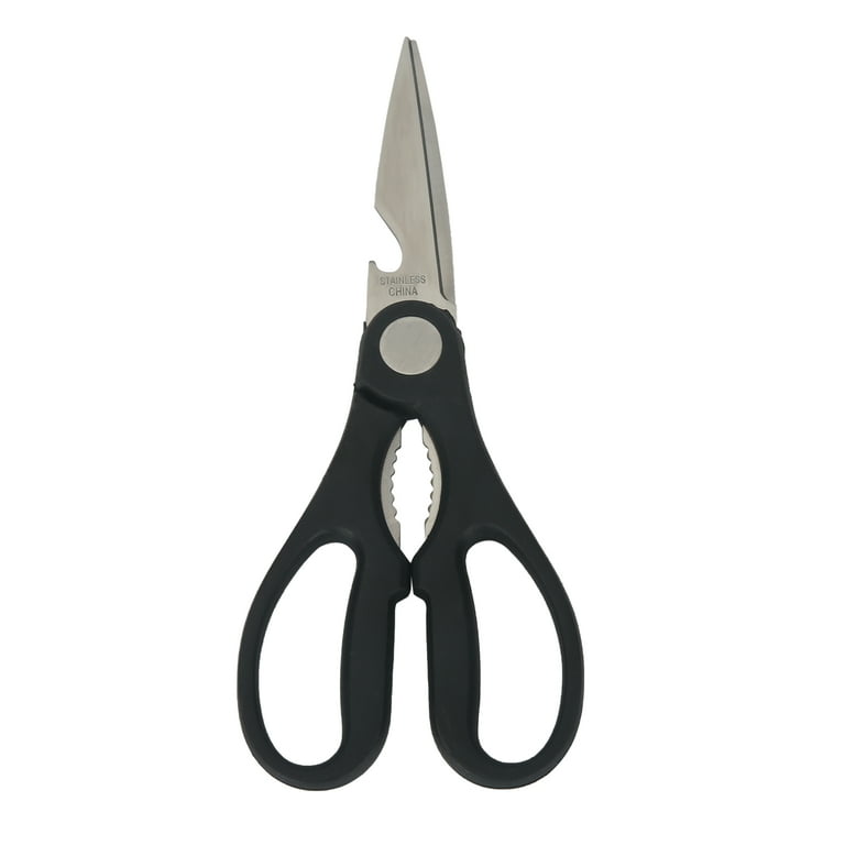 Hubert Kitchen Shears with Black ABS Plastic Handle Stainless Steel - 8 1/2 L