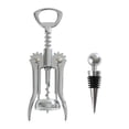 thumbnail interactive-video image 1 of Mainstay Stainless Steel Wing Corkscrew Bottle Opener & Wine Stopper Set, 1 of 11