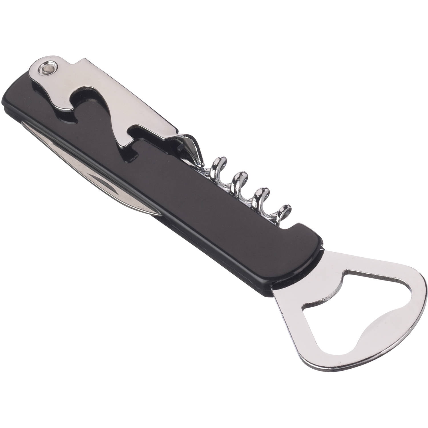 Mainstays Stainless Steel and Plastic Corkscrew Bottle Opener