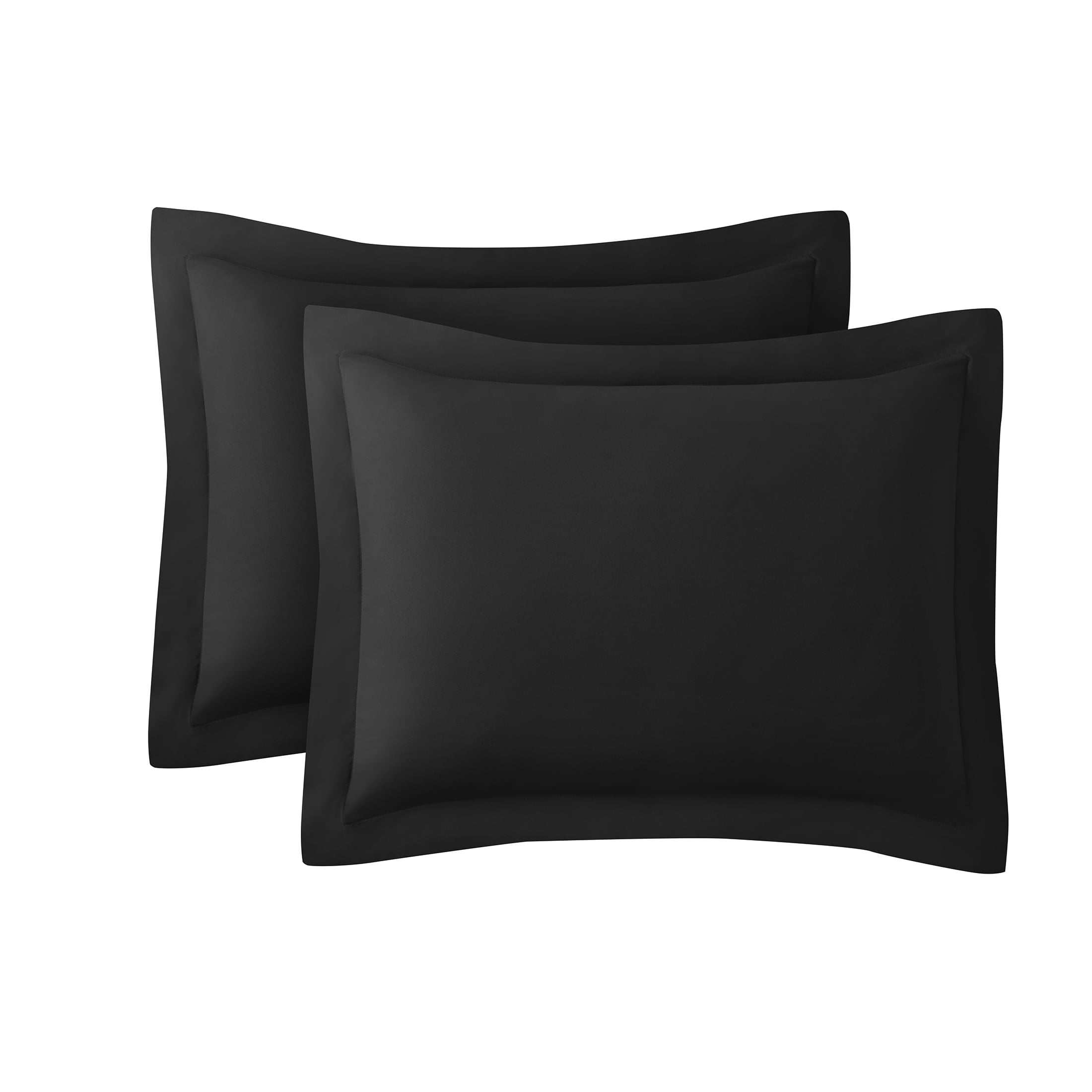 Mainstays Standard Microfiber Pillow Shams, Black, 2 Pack