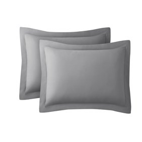 Mainstays Standard Microfiber Pillow Shams, Grey, 2 Pack