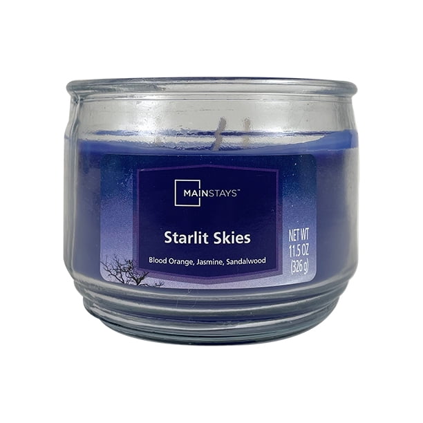 Mainstays Starlit Skies Scented 3Wick Glass Jar Candle, 11.5 oz