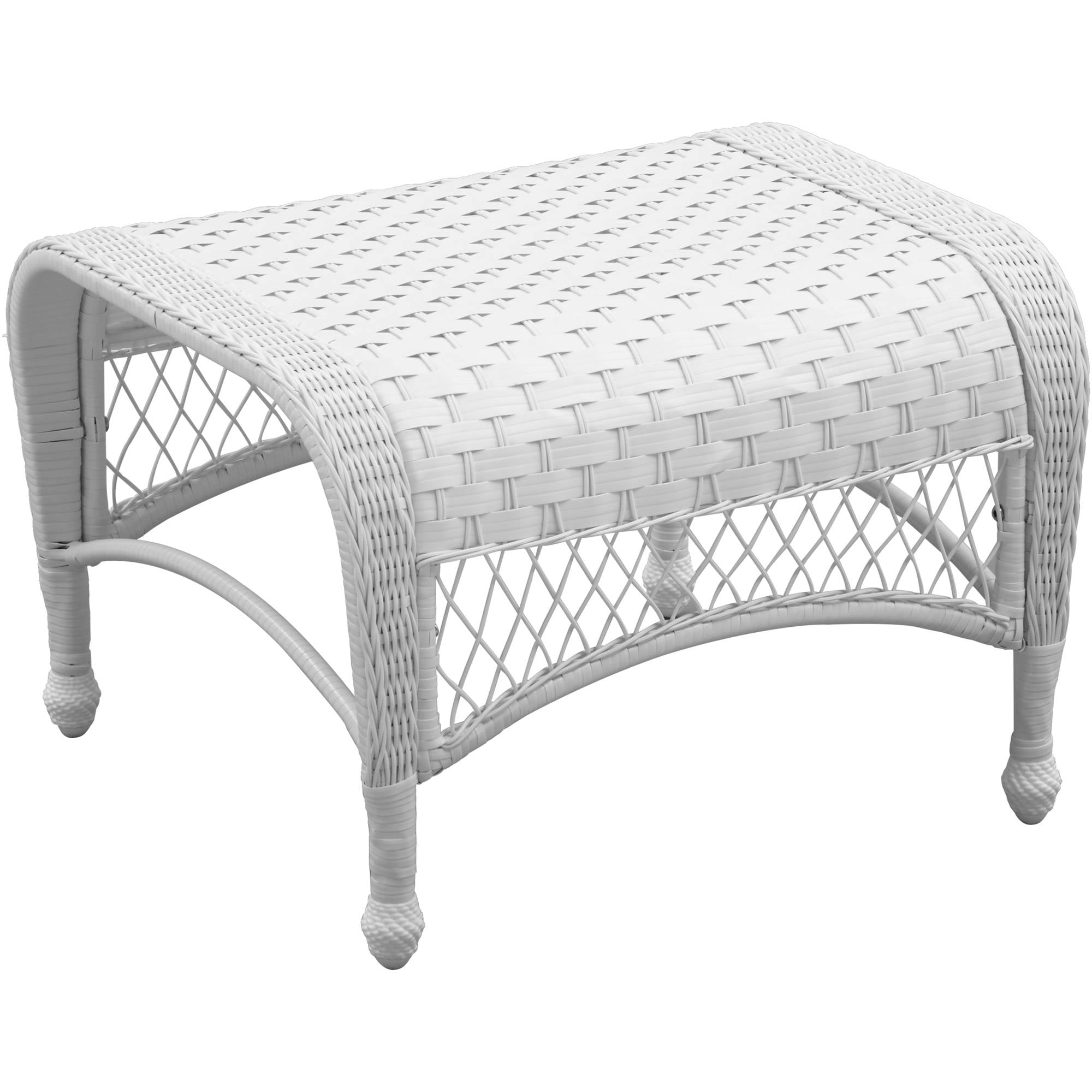 Mainstays Steel Wicker Ottoman White Walmart