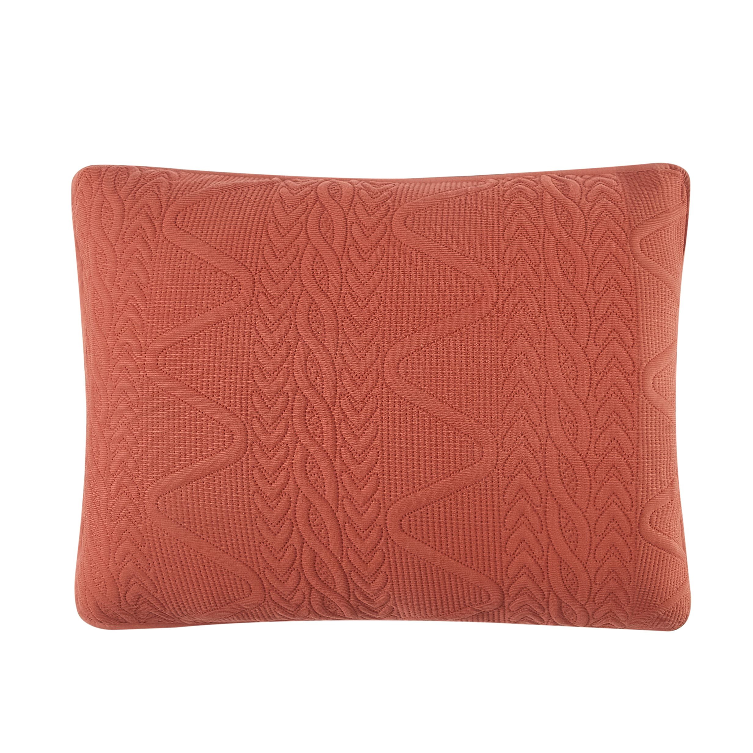 Mainstays Stitched Corded Pillow Sham, Red Canyon, King, 1 Pack