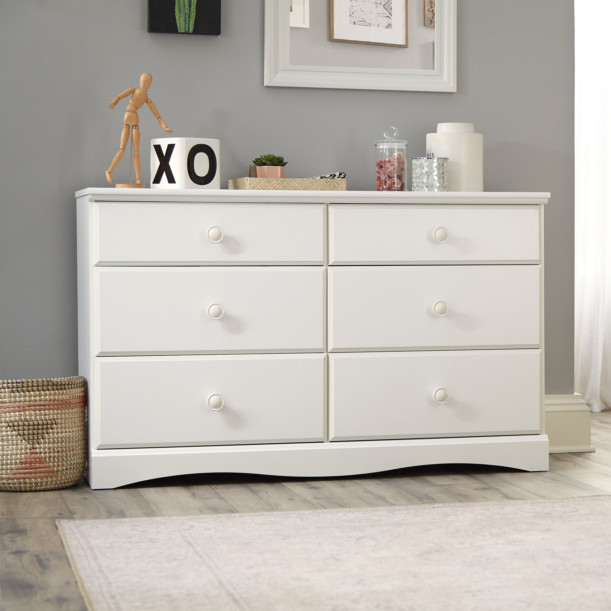 Mainstays Storybook Soft White Dresser, 49.13" L x 16.22" W x 30.24" H