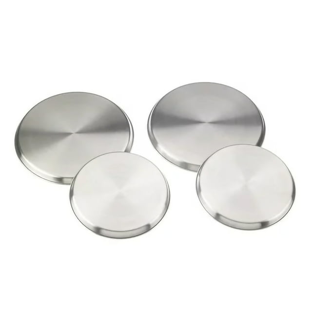 Mainstays Stove Burner Covers, 4 Piece Set, Stainless Steel, Silver