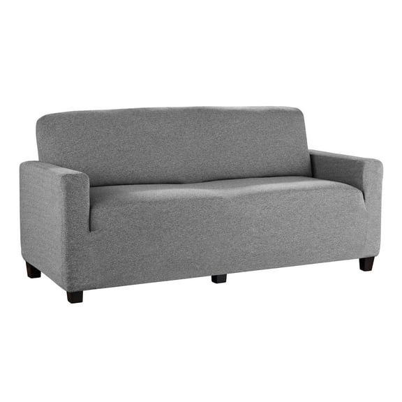 Mainstays Stretch Cotton blend Loveseat Slipcover, Charcoal Gray