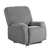 Mainstays Stretch-to-Fit Fabric Recliner Slipcover, Fights Stains, 4-Piece, Gray