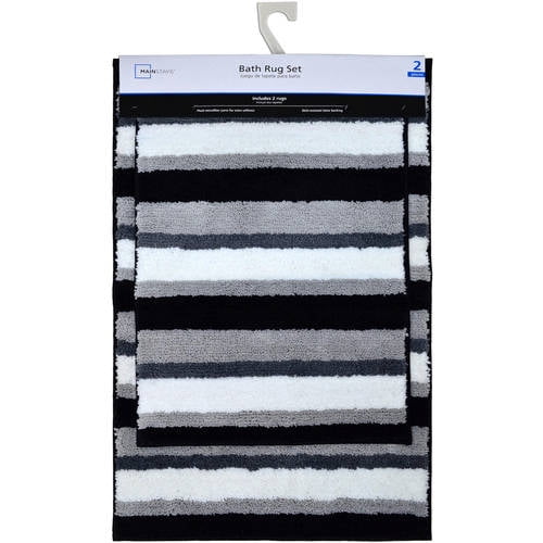 Mainstays Stripe Bath Rugs, 2 Piece