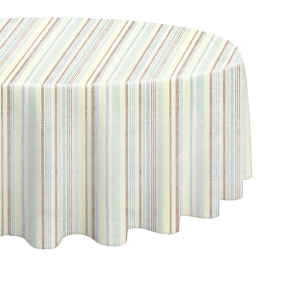 Mainstays 70" Multi Stripe Multi Color Polyester Round Tablecloth