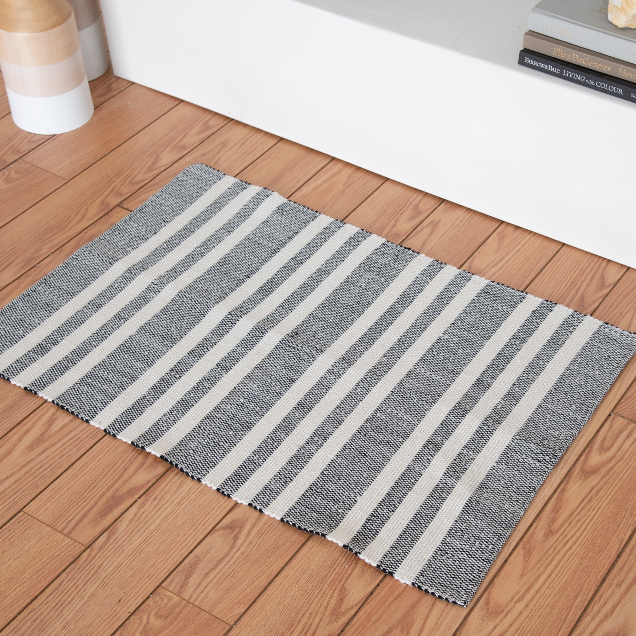 Mainstays Striped Chindi Layering Outdoor Doormat, 2' x 4'