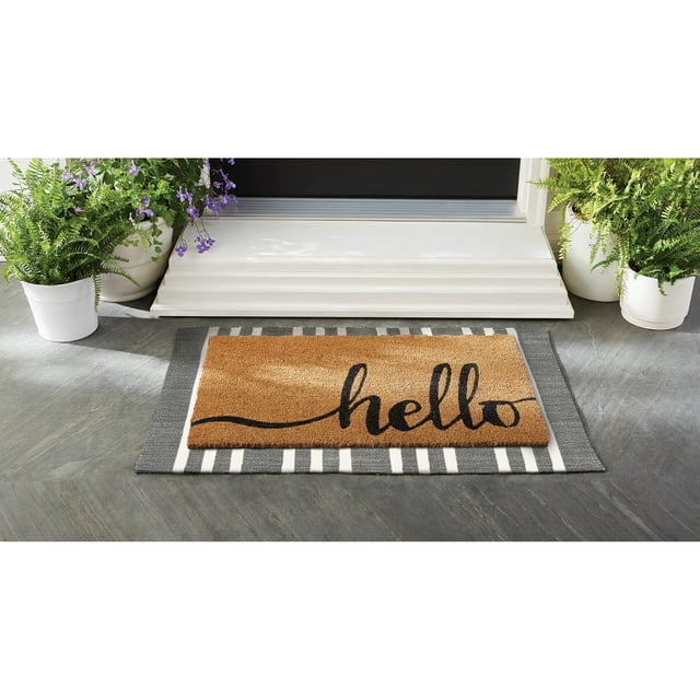 Mainstays Striped Chindi Layering Outdoor Doormat, 2' x 4'