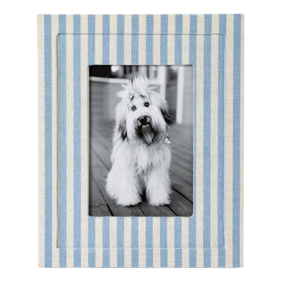 Mainstays 5" x 7" Blue and White Striped Upholstered Fabric Picture Frame
