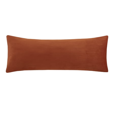 Mainstays Body Pillowcase – Velvet Ribbed – Rust Red – 20"x52" – 1 Pack