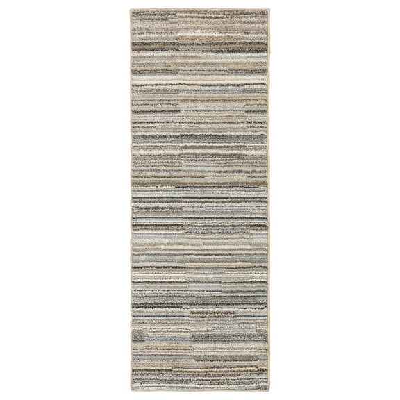 Mainstays Studio Plush Pixel Tan/Gray Indoor Runner Rug, 22" x 60"