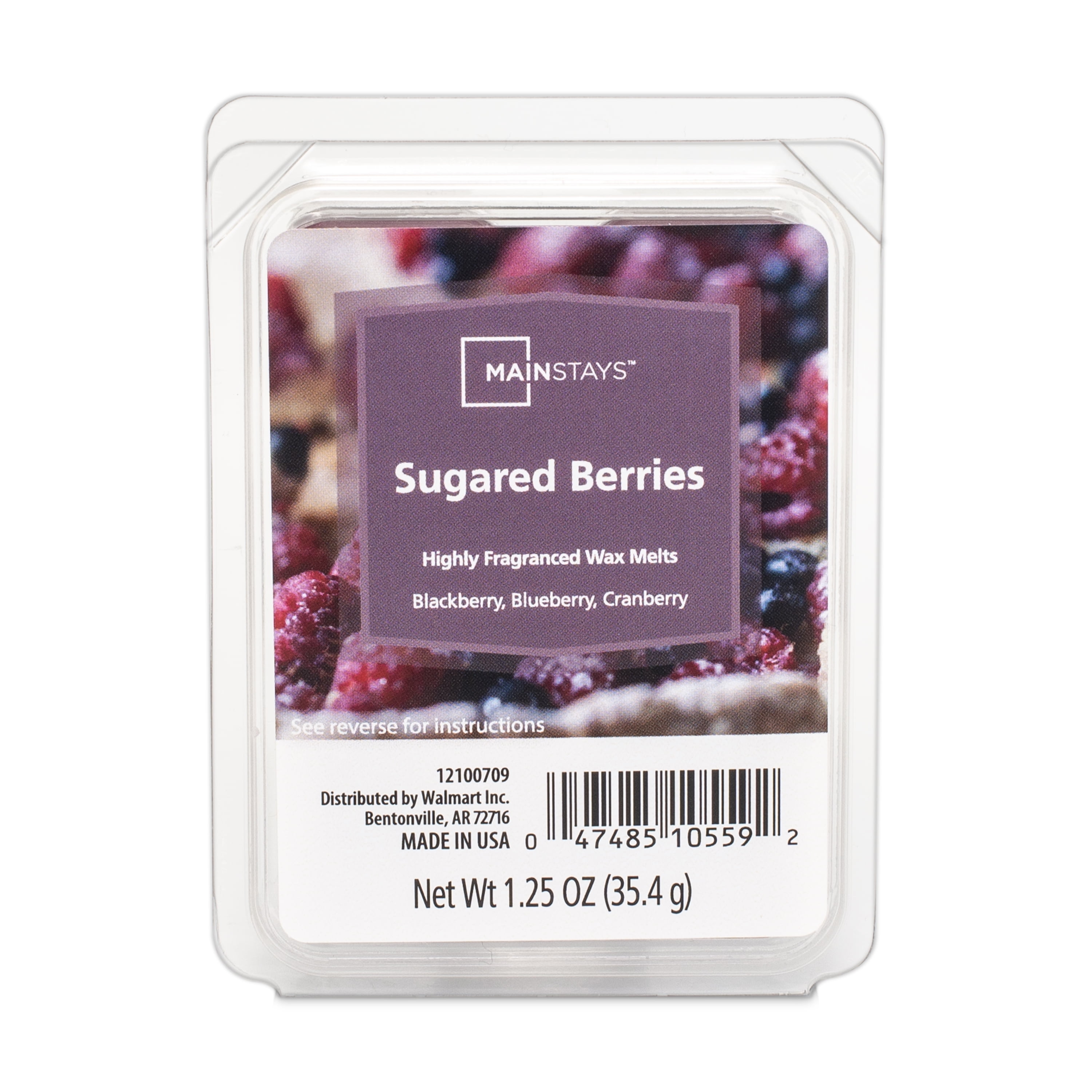 Mainstays Sugared Berries Scented 6 Cube Wax Melt, 1.25 oz
