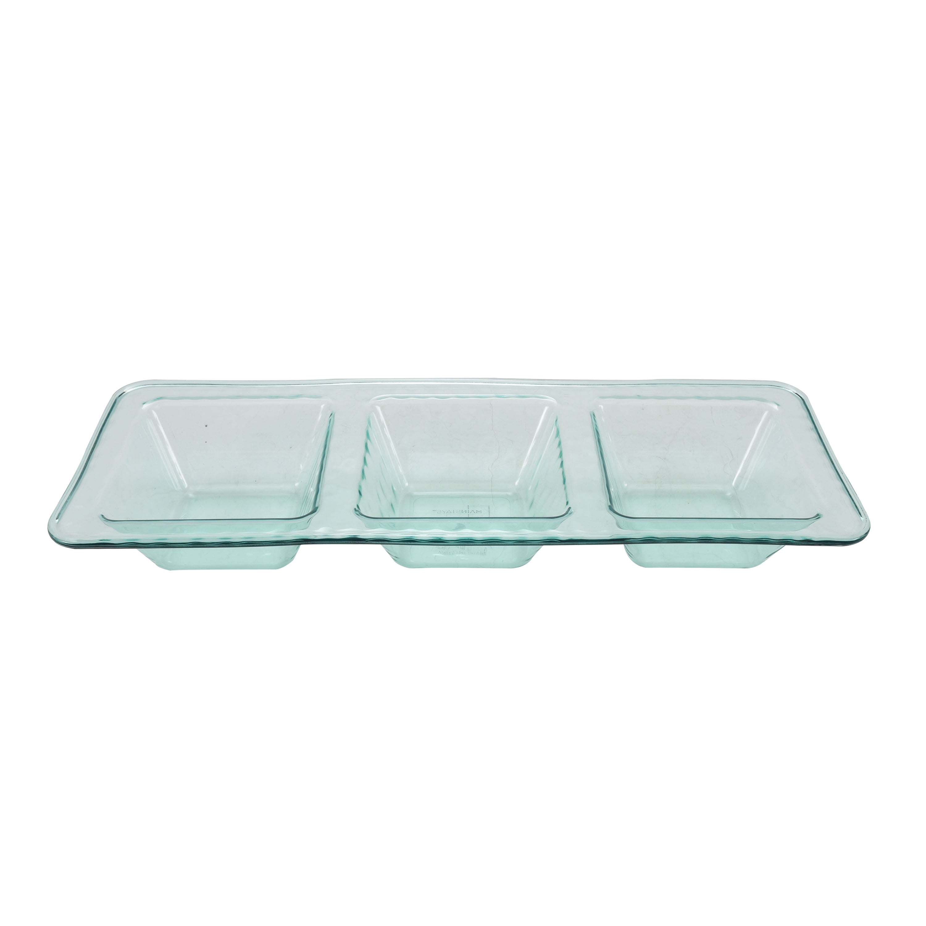 Mainstays Summer Acrylic Divided Serve Tray, Green, Durable
