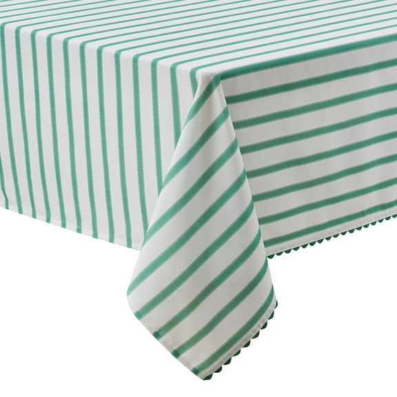 Mainstays by Becky G. & Alejandra Fabric Tablecloth, Green Stripe, 60" x 84"