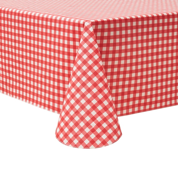 Mainstays Summer Fun Tablecloth, Table Decorations 60" x 102" - Red Checkered Gingham