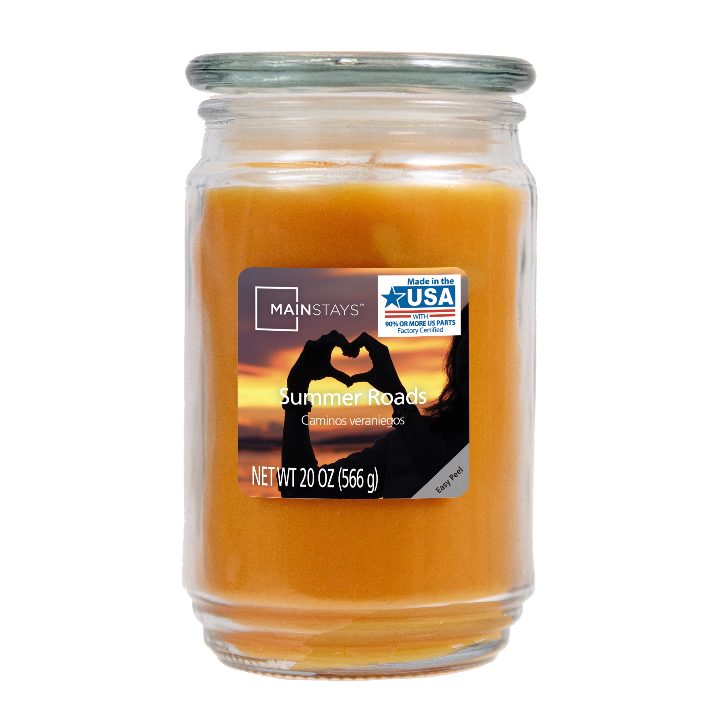 Mainstays Summer Roads Scented SingleWick Large Glass Jar Candle, 20