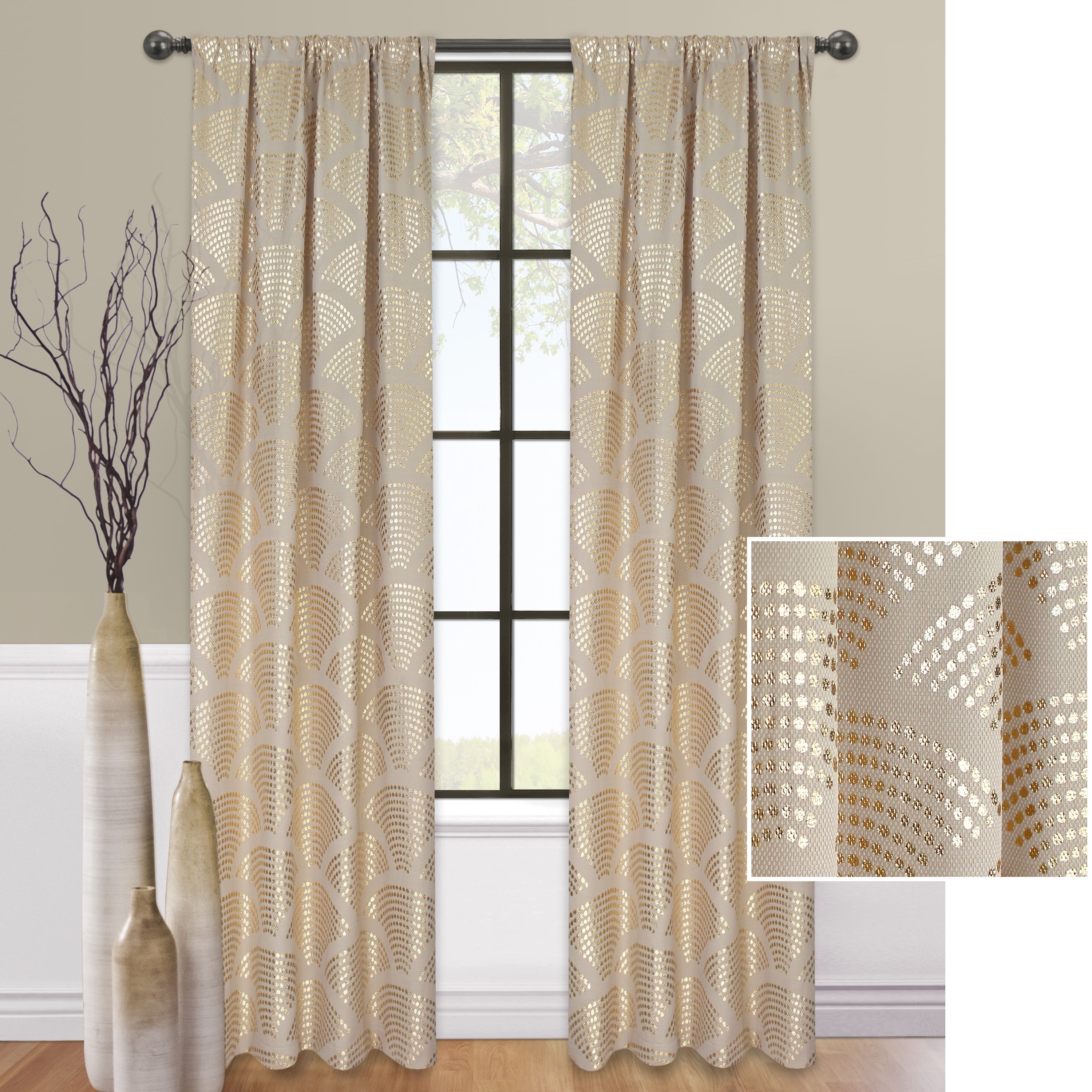 Mainstays Sunrise Metallic Window Curtain Panel